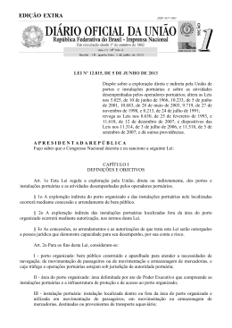 Lei dos Portos (12.815) - Federação Nacional dos Portuários