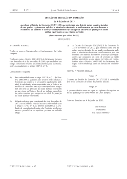 Decisão de Execução da Comissão, de 4 de junho de 2013, que