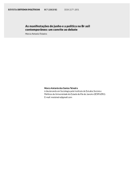 As manifesta&ccedil;&otilde;es de junho e a pol&iacute;tica no Brasil contempor&acirc;neo