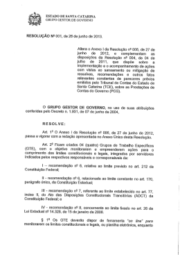 RESOLUÇÃO ns 001, de 26 de junho de 2013.