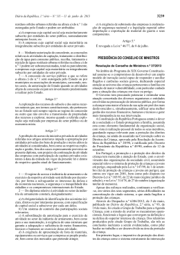 Resolu&ccedil;&atilde;o do Conselho de Ministros n.&ordm; 37/2013
