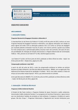 Junho de 2013 MEIO AMBIENTE I. LEGISLAÇÃO FEDERAL