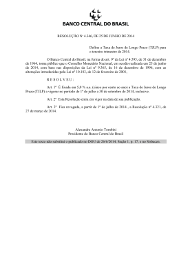 RESOLUÇÃO Nº 4.346, DE 25 DE JUNHO DE 2014 Define a Taxa