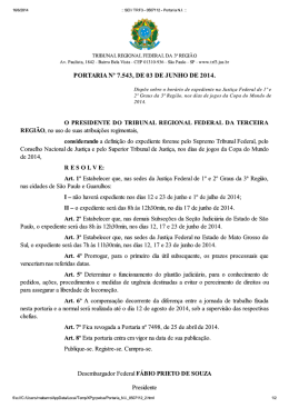 PORTARIA N&deg; 7.543, DE 03 DE JUNHO DE 2014.