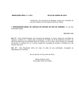 Resolução GPGJ nº 1.911, de 02 de junho de 2014
