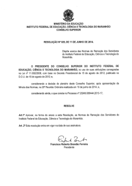 Resolu&ccedil;&atilde;o do Consup/IFMA N&ordm; 025, de 11 de junho de 2014