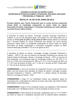 edital n&ordm;. 20, de 16 de junho de 2014. - SECTTI