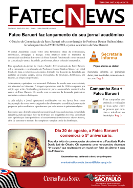 Fatec Barueri faz lan&ccedil;amento do seu jornal acad&ecirc;mico