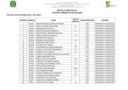 RESULTADO FINAL ENSINO M&Eacute;DIO INTEGRADO