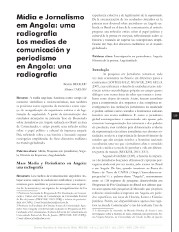 Mídia e Jornalismo em Angola: uma radiografia Los medios de