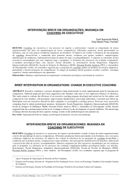 INTERVEN&Ccedil;&Atilde;O BREVE EM ORGANIZA&Ccedil;&Otilde;ES: MUDAN&Ccedil;A