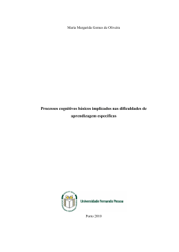 Processos cognitivos b&aacute;sicos implicados nas dificuldades de