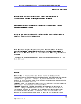 Atividade antimicrobiana in vitro de Geraniol e