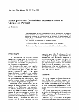 Estudo pr&eacute;vio dos Coccinel&iacute;deos encontrados sobre os Citrinos em
