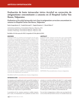 Evaluación de lente intraocular tórico AcrySof en