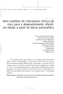 Valor preditivo de indicadores cl&iacute;nicos de risco para o