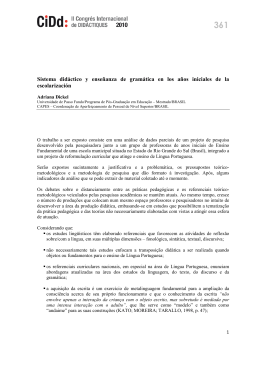 Sistema didáctico y enseñanza de gramática en los años iniciales