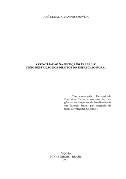 JOSÉ GERALDO CAMPOS GOUVÊIA A CONCILIAÇÃO NA