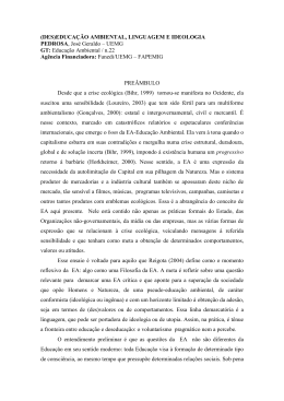 (DES)EDUCA&Ccedil;&Atilde;O AMBIENTAL, LINGUAGEM E IDEOLOGIA