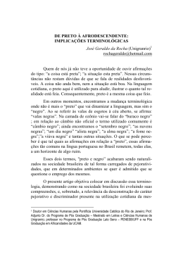 DE PRETO &Agrave; AFRODESCENDENTE: IMPLICA&Ccedil;&Otilde;ES