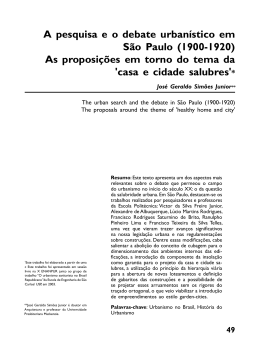 A pesquisa e o debate urbanístico em São Paulo (1900