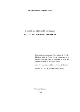 Cecília Ramos da Fonseca Ugulino O NEGRO E A EDUCAÇÃO NO