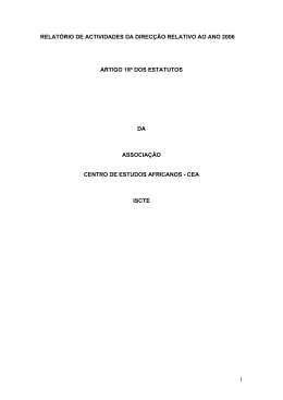 Relat&oacute;rio de actividades 2006 - CEA/ISCTE-IUL