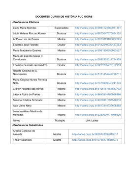 DOCENTES CURSO DE HISTÓRIA PUC GOIÁS