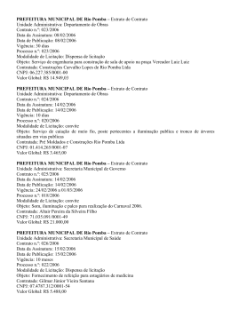 PREFEITURA MUNICIPAL DE Rio Pomba – Extrato de Contrato