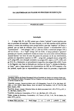 Doutrina Da legitimidade do fiador no proceso de