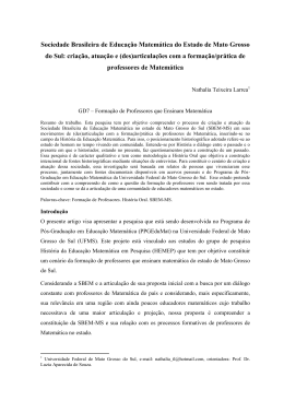 Sociedade Brasileira de Educação Matemática do Estado de Mato
