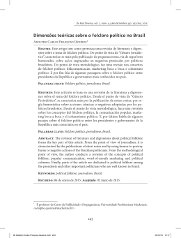 Dimens&otilde;es te&oacute;ricas sobre o folclore pol&iacute;tico no Brasil