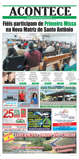 Fi&eacute;is participam de Primeira Missa na Nova Matriz