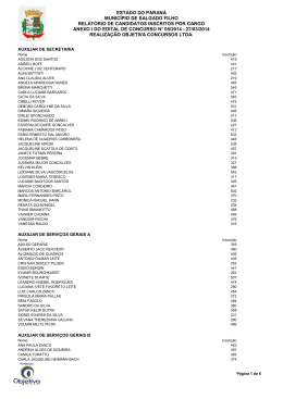 Anexo I - Relat&oacute;rio de Candidatos Inscritos por Cargo
