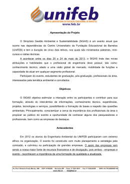 (SiGAS) &eacute; um evento anual que ocorre nas depend&ecirc;nci
