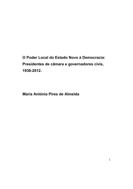 O poder local do Estado Novo à democracia