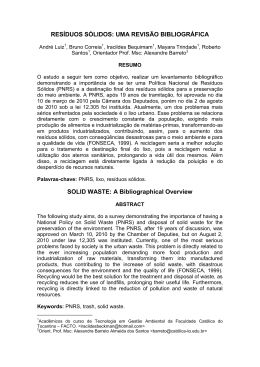 res&iacute;duos s&oacute;lidos: uma revis&atilde;o bibliogr&aacute;fica