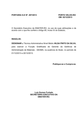 PORTARIA S.E N&ordm;. 497/2013 PORTO VELHO