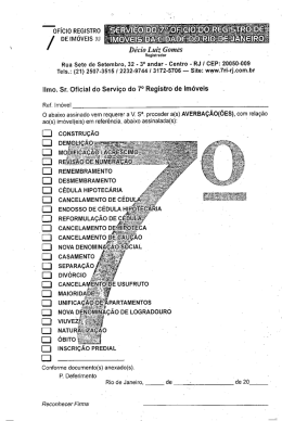 Formul&aacute;rio de Averba&ccedil;&atilde;o - 7&ordm; Of&iacute;cio do Registro de Im&oacute;veis