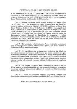 PORTARIA 490/SE/MS, (DOU n&deg; 220, se&ccedil;&atilde;o 2, 16/11/07, p&aacute;g