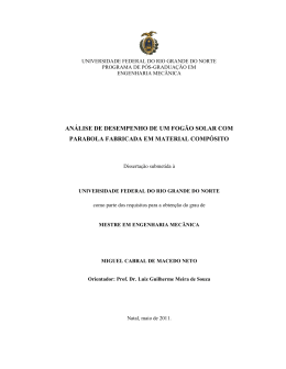 análise de desempenho de um fogão solar com parabola