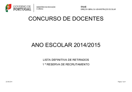 CONCURSO DE DOCENTES ANO ESCOLAR 2014/2015