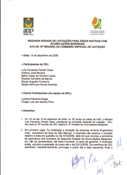 SEGUNDA RODADA DE LICITA &Otilde;ES PARA &Aacute;REAS