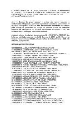 Rela&ccedil;&atilde;o final dos licitantes habilitados