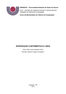 introdu&ccedil;&atilde;o &agrave; inform&aacute;tica e linux