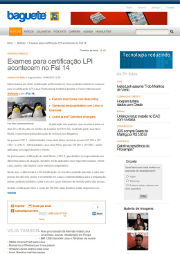 Exames para certiﬁca&ccedil;&atilde;o LPI