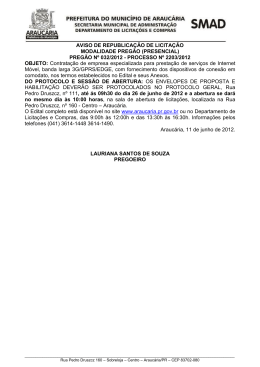 PREG&Atilde;O 032 2012 - Prefeitura Municipal de Araucaria