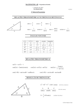 Trigonometria e funções trigonométricas