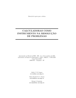 calculadoras como instrumento na resoluc¸˜ao de
