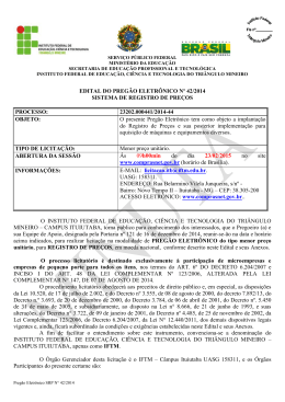 EDITAL DO PREG&Atilde;O ELETR&Ocirc;NICO N&ordm; 42/2014 SISTEMA DE